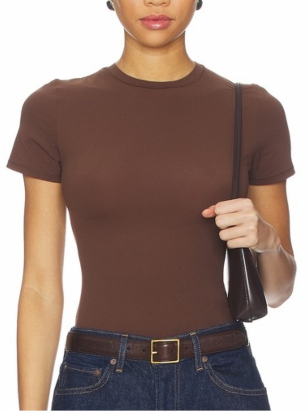 Skims Soft Smoothing Seamless T Shirt in Cocoa! NWT